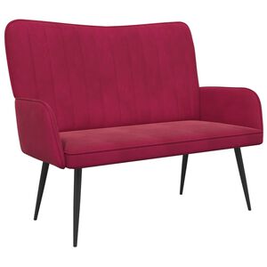 vidaXL Sof&aacute; de 2 Plazas Rojo vino 115 x 61 x 87 cm Terciopelo
