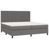 vidaXL Cama box spring con colch&oacute;n cuero sint&eacute;tico gris 200x200 cm