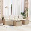 vidaXL Conjunto de sof&aacute; de jard&iacute;n con coj&iacute;n 6 pcs Beige Polirat&aacute;n