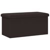 vidaXL Banco con almacenaje plegable marr&oacute;n PVC