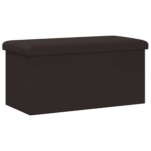 vidaXL Banco de almacenamiento plegable Marr&oacute;n PVC
