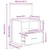 vidaXL Armario de Noche con caj&oacute;n 2 pcs Madera vieja 50 x 32.5 x 80cm