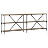 vidaXL Mesa Consola con estante Roble Artesanal 200 x 30 x 75 cm