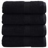 vidaXL Toallas de invitados SOLUND 4 uds negro 30x50 cm 600 gsm