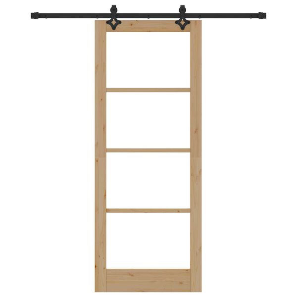 vidaXL Puerta Corredera ORKDAL Natural y negro 83 x 211 cm