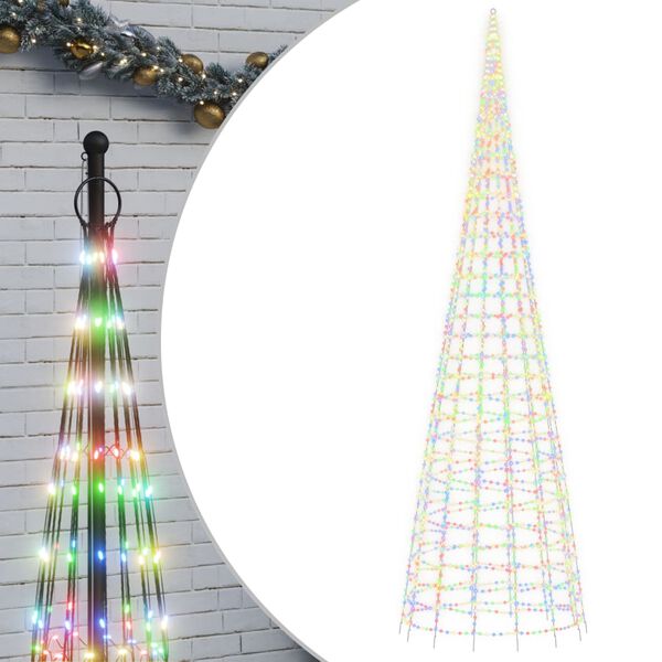 vidaXL &Aacute;rbol de Navidad en asta de bandera 3000 LED colores 800 cm