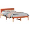 vidaXL Estructura de cama Marr&oacute;n 135 x 190 cm Madera maciza de Pino