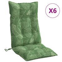vidaXL Cojines silla respaldo alto 6 uds tela Oxford estampado hojas