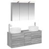 vidaXL Juego de muebles de ba&ntilde;o 4 uds. Sonoma gris