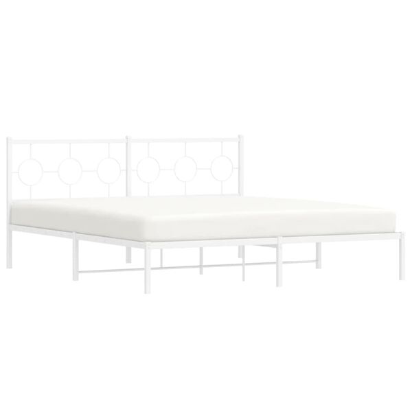 vidaXL Estructura cama sin colchón con cabecero metal blanco 183x213cm