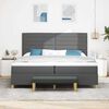 vidaXL Cama tipo Box Spring con colch&oacute;n Gris oscuro 200 x 200 cm tela