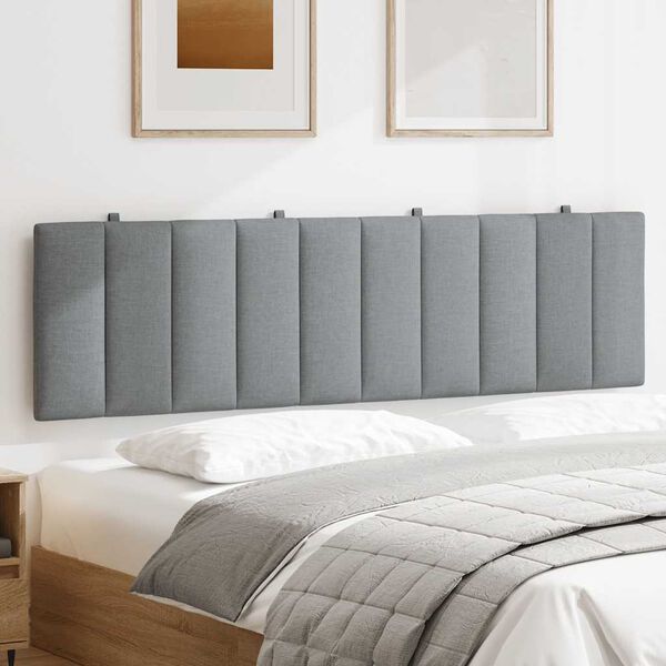 vidaXL Cabecero de cama acolchado Hanko tela gris claro 180 cm