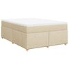 vidaXL Cama box spring con colch&oacute;n tela color crema 140x200 cm