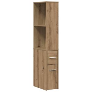 vidaXL Armario de ba&ntilde;o estrecho con ruedas madera roble artisian