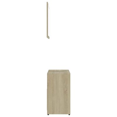 vidaXL Set de muebles de baño 3 pzas madera contrachapada blanco roble