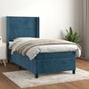vidaXL Cama box spring con colch&oacute;n terciopelo azul oscuro 100x200 cm