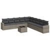 vidaXL Set de sof&aacute;s de jard&iacute;n 10 pzas con cojines rat&aacute;n sint&eacute;tico gris