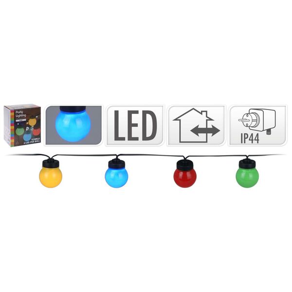 ProGarden Set de l&aacute;mparas LED para fiestas 10 bombillas multicolor 12V
