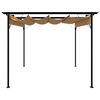 vidaXL Pérgola con tejado retráctil acero gris taupe 3x3 m 180 g/m²
