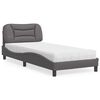 vidaXL Cama con colch&oacute;n Hvar cuero sint&eacute;tico gris 90x190 cm