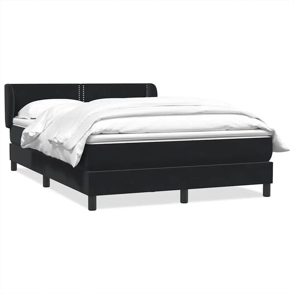 vidaXL Cama box spring con colch&oacute;n terciopelo negro 160x210 cm