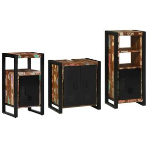 vidaXL Juego de muebles de ba&ntilde;o 3 pcs Madera s&oacute;lida recuperada
