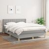 vidaXL Cama box spring con colch&oacute;n tela gris claro 140x190 cm