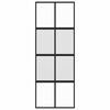 vidaXL Puerta corredera vidrio templado y aluminio negra 76x205 cm