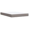 vidaXL Cama box spring con colch&oacute;n tela gris taupe 140x190 cm