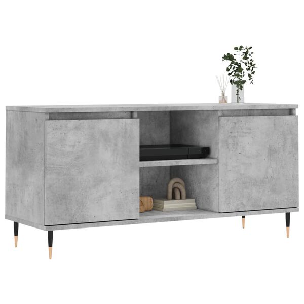 vidaXL Mueble de TV madera de ingeniería gris hormigón 104x35x50 cm