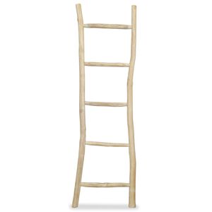 vidaXL Escalera toallero con 5 pelda&ntilde;os teca 45x150 cm natural