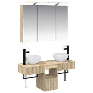 vidaXL Juego de Muebles de Ba&ntilde;o 4 pcs Roble Sonoma 100 x 14,5 x 70 cm