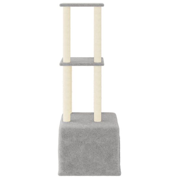 vidaXL Rascador para gatos con postes de sisal gris claro 133,5 cm