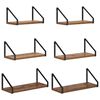 vidaXL Estanter&iacute;as de pared 6 uds. Madera envejecida 40 x 16 x 15,5 cm