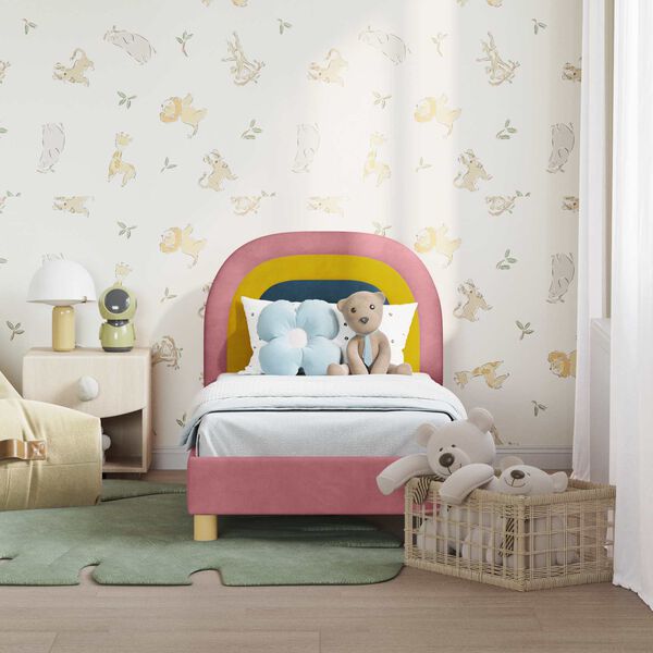 vidaXL Estructura de cama para niños pequeños con cabecera Rosa