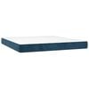 vidaXL Cama box spring colch&oacute;n y LED terciopelo azul oscuro 160x200 cm