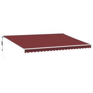 vidaXL Toldo retr&aacute;ctil autom&aacute;tico con luces LED burdeos 500x350 cm