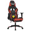 vidaXL Silla gaming de masaje y reposapi&eacute;s cuero sint&eacute;tico negro rojo