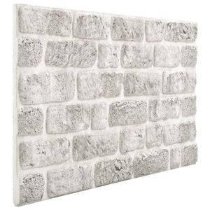 vidaXL Paneles de pared 10 uds. 100 x 50 cm Gris Claro Espuma EPS