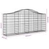 vidaXL Cesta de gaviones forma arco hierro galvanizado 200x30x80/100cm