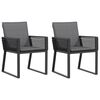 vidaXL Sillones de jard&iacute;n con cojines 2 uds rat&aacute;n sint&eacute;tico negro