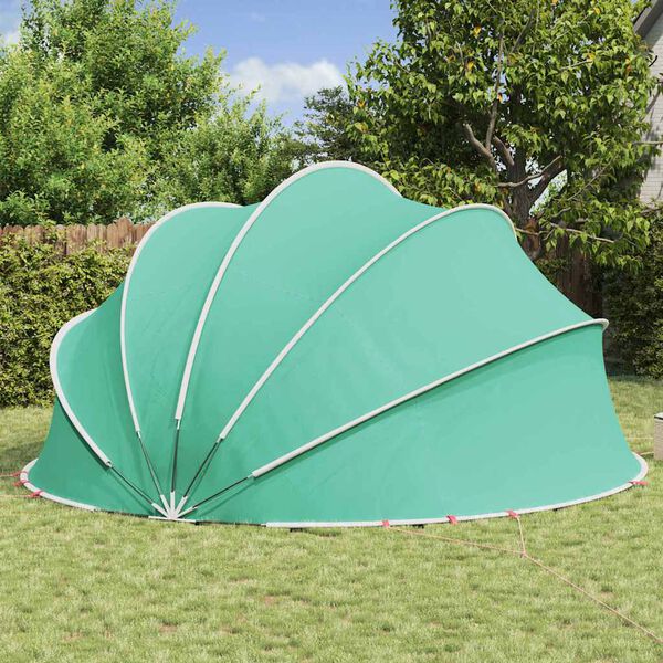 vidaXL Cúpula para piscina Manual Verde 546 x 516 x 250 cm