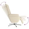 vidaXL Sill&oacute;n reclinable con reposapi&eacute;s cuero sint&eacute;tico color crema
