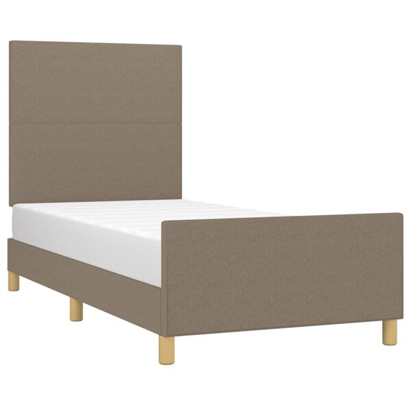 vidaXL Estructura de cama sin colchón tela taupe 90x200 cm