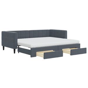 vidaXL Sof&aacute; cama nido con cajones terciopelo gris oscuro 90x200 cm