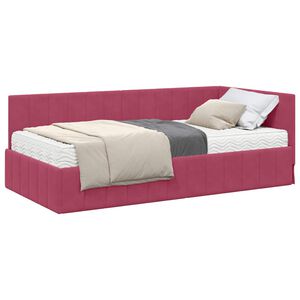 vidaXL Estructura de Cama Esquina con Colch&oacute;n 2 pcs Verde Terciopelo