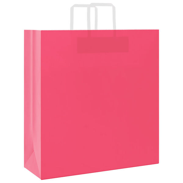vidaXL Bolsas de papel con asas 250 uds rosa 45x17x48 cm