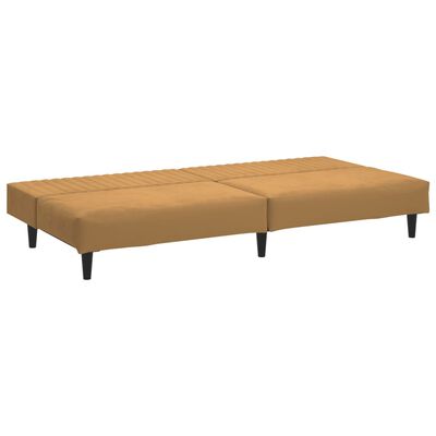 vidaXL Sofá cama de 2 plazas terciopelo marrón