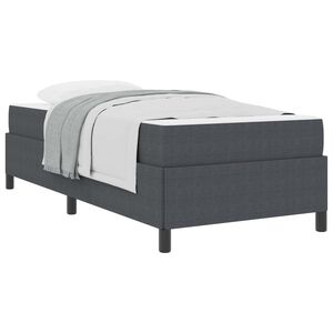 vidaXL Estructura de cama con colch&oacute;n Gris oscuro 100 x 200 cm tela