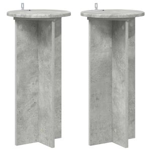 vidaXL Soporte de plantas 2 uds. Gris Hormig&oacute;n 29,5 x 29,5 x 60 cm